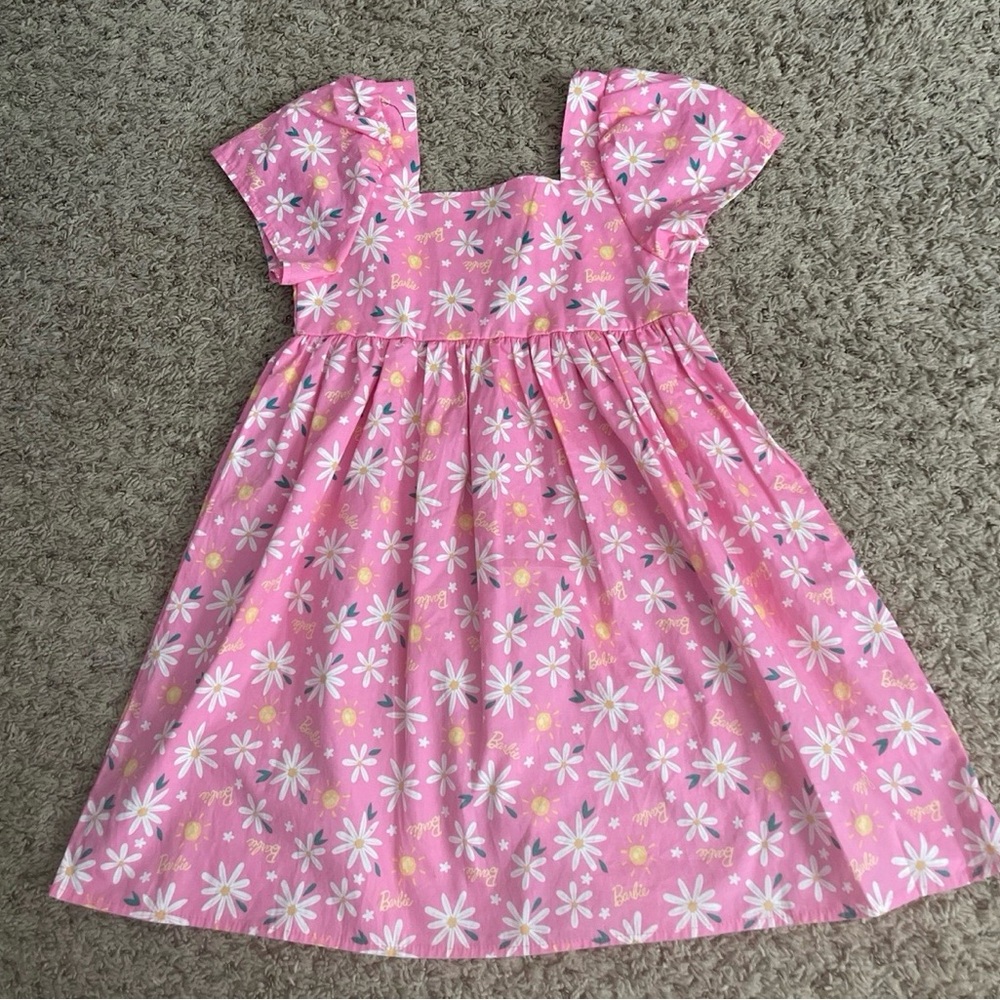 Girls Pink Barbie Dress – Size 8 – Smocked Back